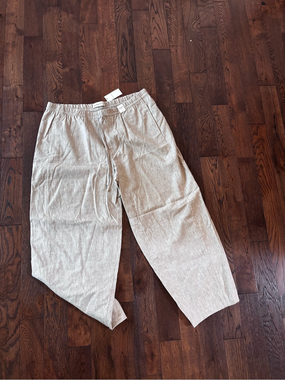 Women’s Abercrombie barrel Linen-Blend Relaxed Drawstring Pants - Cream